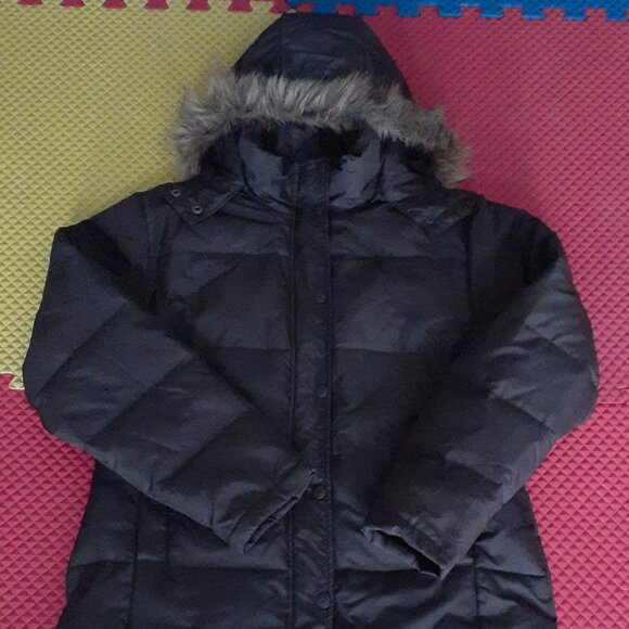 "New York Classics" down feather puffer jacket coat, faux fur hood, NEW - Picture 1 of 4